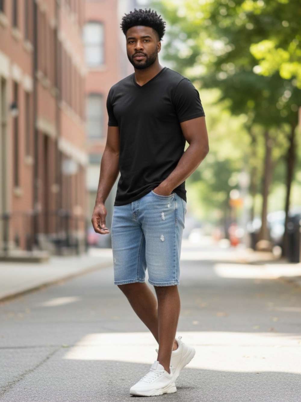 Kenneth Cole New York Black V Neck Tee Size Large